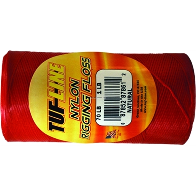 Picture of Tuf-Line Nylon Rigging Floss - Red 30Lb 1/4Lb Roll 640Yd Shrink Wrapped