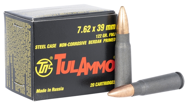 Picture of Tula Ammo Tula762os Rifle  7.62X39mm 122 GR Full Metal Jacket (Fmj) Steel Case 20 Bx/ 50 CS