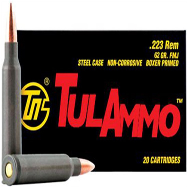 Picture of Tulammo 223Rem 62Gr HP 20/50 Steel Cased