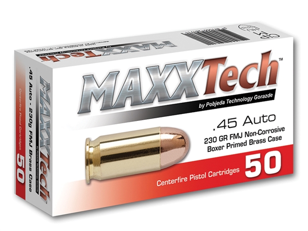 Picture of Tulammo Maxxtech 45Acpbrass 230Gr Fmj 50Rd 500Cs