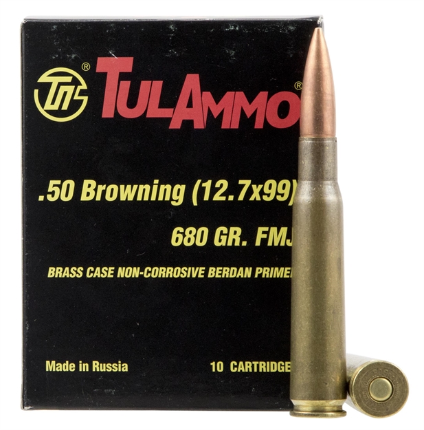 Picture of Tulammo Ta127091 Centerfire Rifle 50 Browning Machine Gun (Bmg) 680 GR Full Metal Jacket 10 Bx/ 6 CS