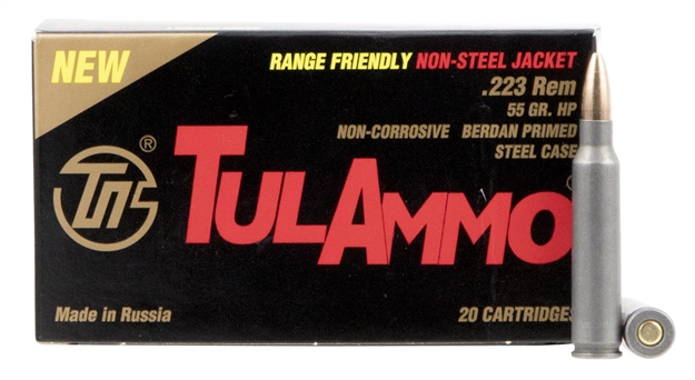 Picture of Tulammo Ta223557 Centerfire Rifle 223 Remington/5.56 Nato 55 GR Hollow Point 20 Bx/ 50 CS