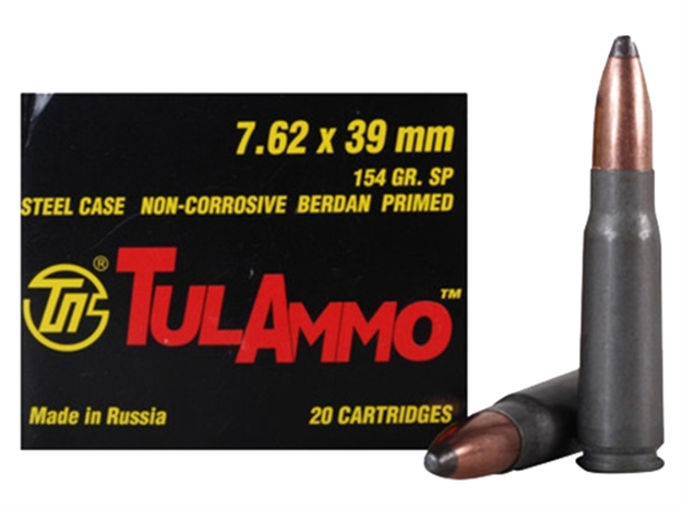 Picture of Tulammo Ul076208 Centerfire Rifle 7.62X39 154Gr Soft Point 20Bx/50Cs