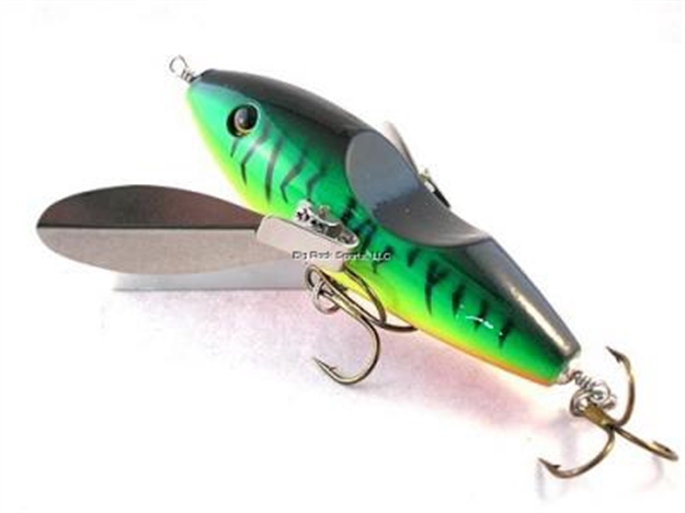 Picture of Tyrant Dictator Top Water Creeper, 6", 2.75 Oz, 2 - 3/0 Wide Gap Hooks, Firetiger
