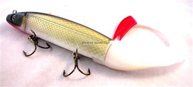Picture of Tyrant Jerkbait, 14", 8 Oz, 2 - 4/0 Wide Gap Trebles, Sucker W/Replaceable Tail