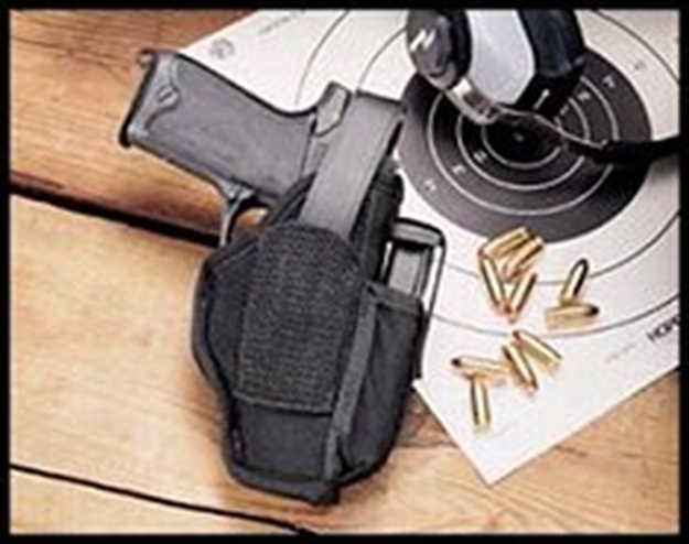 Picture of Uncle Mike's 70010 Sidekick Hip Holster Iwb/Owb Size 01 Black Kodra Nylon Belt Clip Fits Medium Autos Fits 3-4" Barrel Belt 2.25" Wide Includes Adjustment Tool Ambidextrous MO70010 043699700103