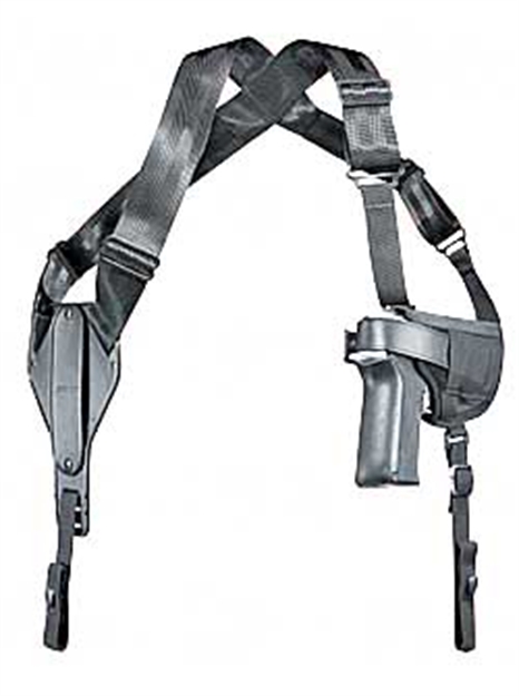 Picture of Uncle Mikes Cross Harness Shoulder Holster Horiz Sz15 Lh/Rh Large Autos Nylon Black 87150 043699871506