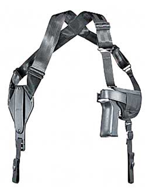 Picture of Uncle Mikes Cross Harness Shoulder Holster Horiz Sz5 Lh/Rh Large Autos Nylon Black 87050 043699870509