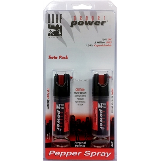 Picture of Udap Industries Inc Key Chain Pepper Spray (Stream), 10 FT Ballistic Spray, 2 Pack, .4 Oz, 11G