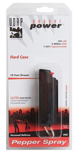 Picture of Udap Industries Inc Hard Case Pepper Spray, 10 FT Ballistic Stream Spray, 10% Oc, 1/2Oz 11G  Black