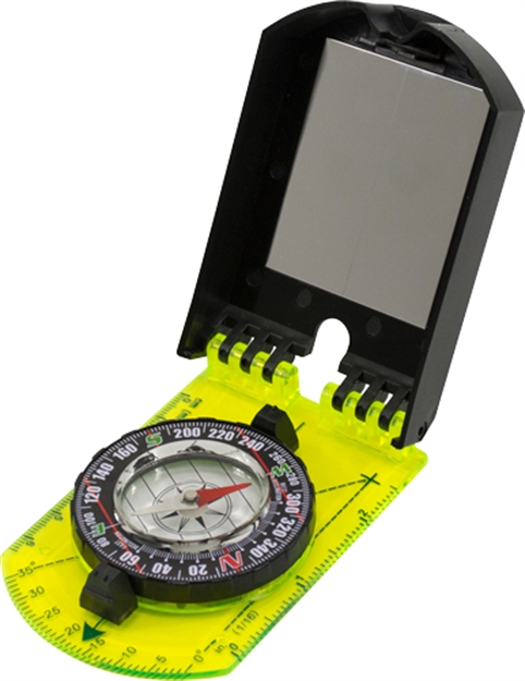 Picture of Ultimate Wild Lights HI Vis Folding Map Compass W/Sighting Mirror & Slp Indctr