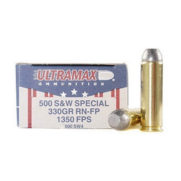 Picture of Ultramax Pistol Ammo 500 S&W, Rnfp, 330 Gr, 1400 Fps, 20 Rnd, Boxed