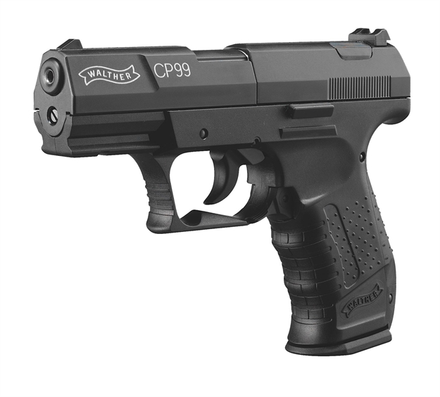 Picture of  Umarex Walther Air Guns 2252201 Walther Cp99  Co2 177 Pellet Semi-Automatic 8Rd 3.30" Rifled Barrel, Black Polymer Grips, Decocking Safety, Includes 2 Rotary Magazines, German Made
