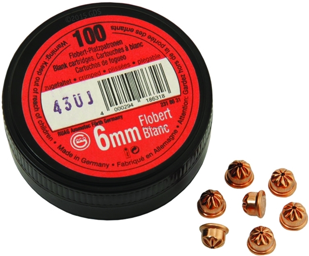 Picture of Rws 2130327 Rifle Ammo 22 Lr/6Mm Blank, Crimped, 100 Rounds, Boxed 2252755