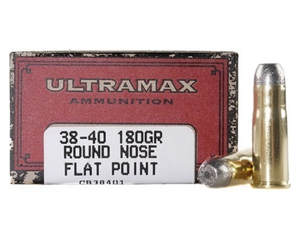 Picture of Ultramax Cowboy Pistol Ammo 38-40 Win, Rnfp, 180 Gr, 750 Fps, 50 Rnd, Boxed