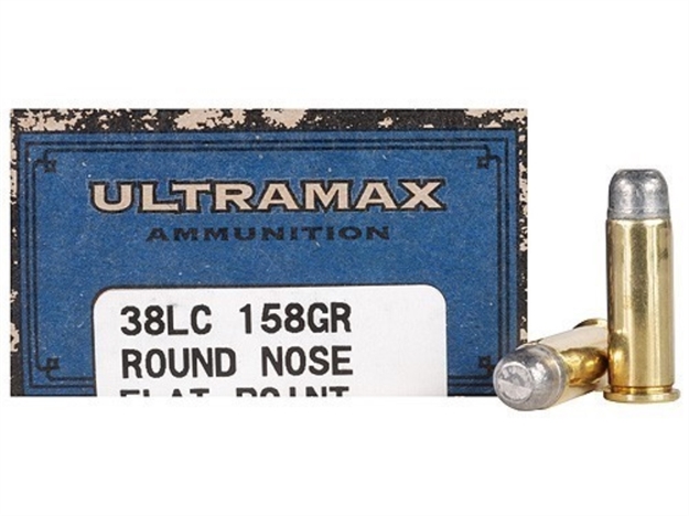 Picture of Ultramax Cowboy Pistol Ammo 38 Lc, Rnfp, 158 Gr, 850 Fps, 50 Rnd, Boxed
