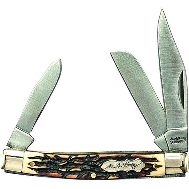 Picture of Uncle Henry Rancher Folding 3-Blade Pocket Knife, Staglon Handles, 3.3" Closed 834UH 044356003193