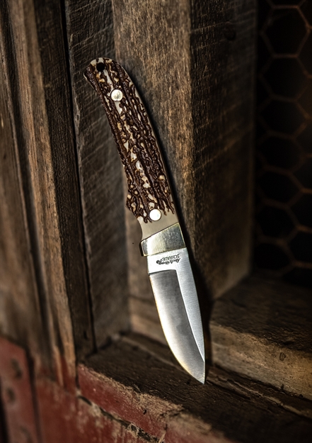 Picture of  Uncle Henry Old 1100089 Next Gen Staglon Ph2n Pro Hunter 2.80" Fixed Drop Point Stainless Steel Blade 3.95" Staglon Handle Includes Sharpening Stone/Sheath