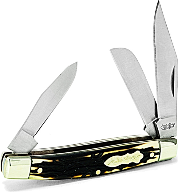 Picture of Uncle Henry Rancher Folding 3-Blade Pocket Knife, Staglon Handles, 3.3" Closed 834UH