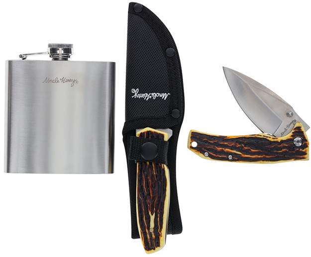 Picture of Uncle Henry Unch Fixed & Folder & Flask Staglon Tin 1183278 661120653660