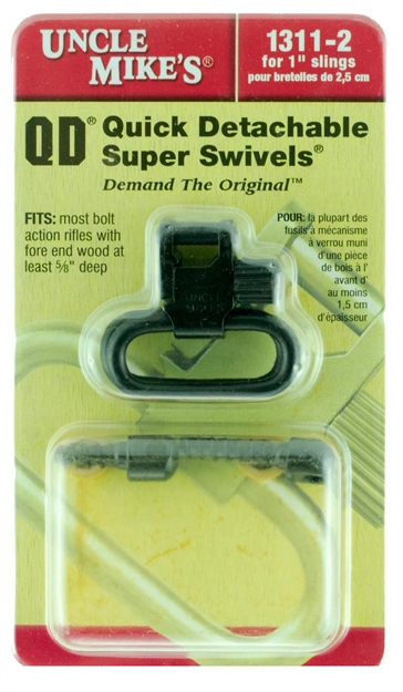 Picture of  Uncle Mike's 13112 Super Swivel  Quick Detach 115 Rgs Tri-Lock Blued 1" Loop For Most Rifles W/Wood Forend 043699131129