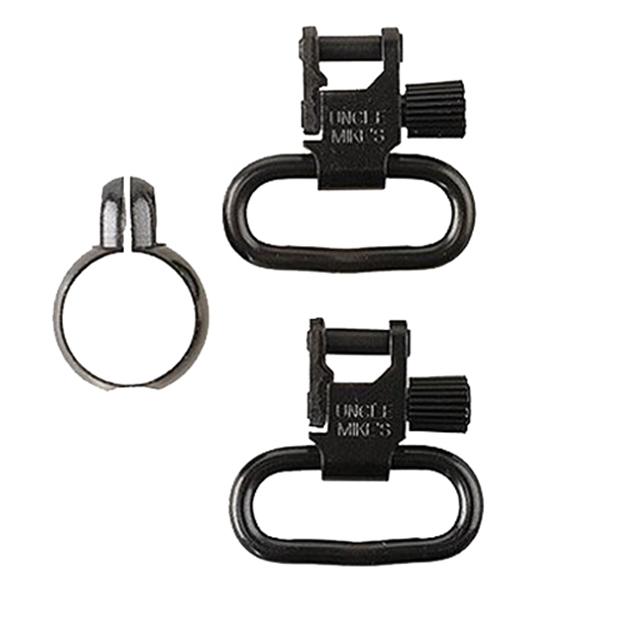 Picture of  Uncle Mike's 13312 Full Band Swivel Set Quick Detach 115 CF Blued 1.25" Loop For Lever Action Winchester & Marlin 043699133123