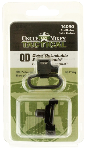 Picture of  Uncle Mike's 14050 Super Swivel  Quick Detach W/Fixed Picatinny Swivel Attachment Blued 1" Loop