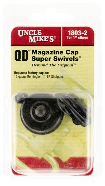 Picture of  Uncle Mike's 18032 Mag Cap Swivel Set Made OF Steel With Blued Finish, 1" Loop Size & Quick Detach Style For 12 Gauge Remington 11-87 Includes Two Super Swivels 043699180325