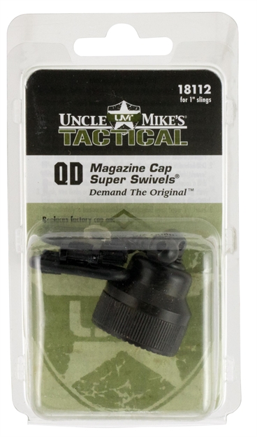 Picture of  Uncle Mike's 18112 Mag Cap Swivel Set Made OF Steel With Blued Finish, 1" Loop Size & Quick Detach Style For Mossberg 590, 835 Includes Two Super Swivels 043699181124