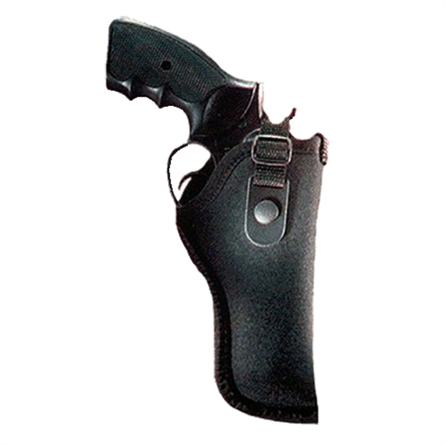 Picture of Uncle Mike's 21028 Gunmate Hip Holster Owb Size 28 Black Tri-Laminate Belt Loop Fits Medium Frame Revolver Fits 4" Barrel Right Hand 21028C 638003210289