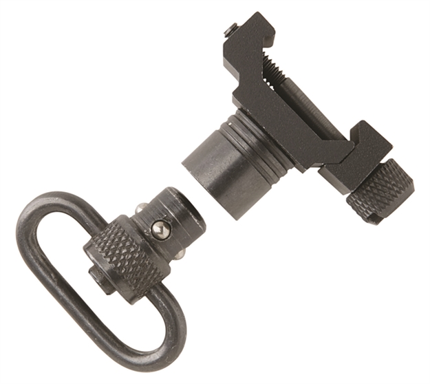 Picture of  Uncle Mike's 21101 Quick Detach Swivel Set Made OF Steel With Black Finish, 1" Loop Size & Push Button Style For Picatinny & Weaver-Style Rails