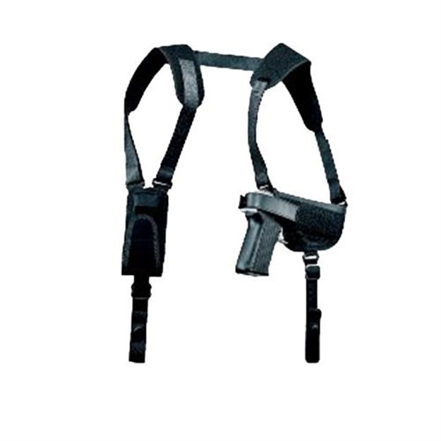 Picture of  Uncle Mike's 77160 Pro-Pak Horizontal Shoulder Holster Shoulder Size 16 Black Nylon Harness Fits Med/Large Semi Autos Fits 3.25-3.75" Barrel Right Hand 043699771608