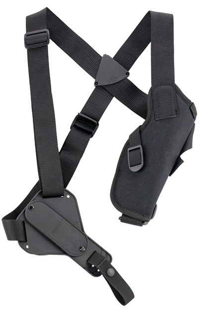 Picture of  Uncle Mike's 83001 Sidekick Vertical Shoulder Holster Shoulder Size 0 Black Cordura Harness Fits Sm/Med DA Revolver Fits 2-3" Barrel Right Hand 043699830015