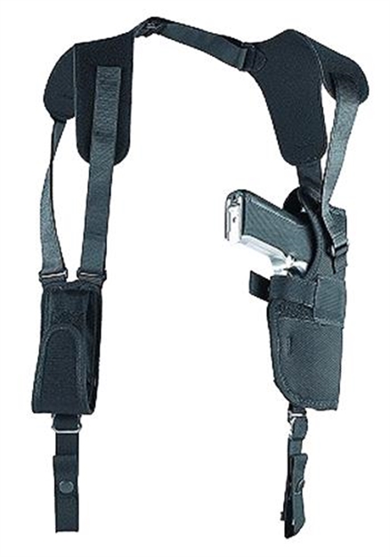 Picture of  Uncle Mike's 83151 Sidekick Vertical Shoulder Holster Shoulder Size 15 Black Cordura Harness Fits Large Semi-Auto Fits 3.75-4.50" Barrel Right Hand