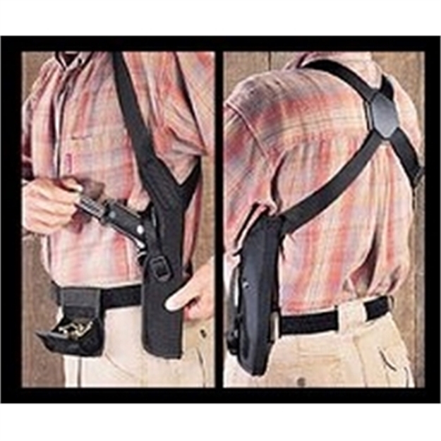 Picture of  Uncle Mike's 85031 Scoped Vertical Shoulder Holster Size 03, Black Cordura Harness, Fits T/C Contender/Scoped Revolvers 6-10" Barrel 043699850310