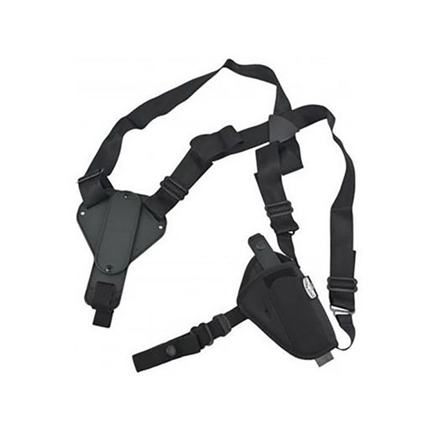 Picture of Uncle Mikes Cross Harness Shoulder Holster Horiz Sz16 Lh/Rh Med/Large Autos Nylon Black 87160 043699871605