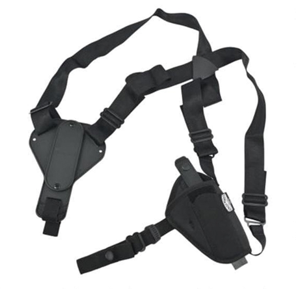 Picture of Uncle Mikes Cross Harness Shoulder Holster Horiz Sz5 Lh/Rh Large Autos Nylon Black 87050
