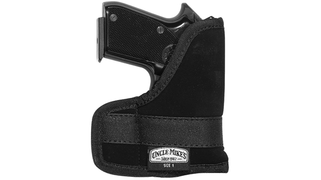 Picture of  Uncle Mike's 87441 Inside The Pocket Holster Owb Size 01 Black Suede Like Pocket Fits 22-25 Cal Small Autos Ambidextrous