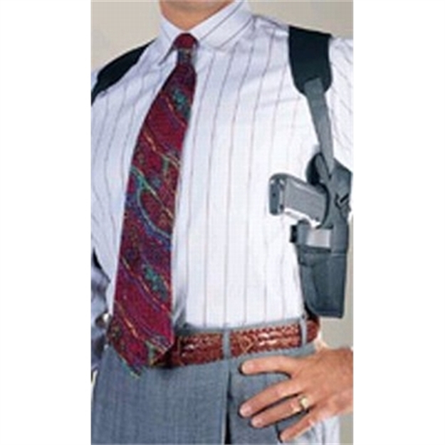 Picture of  Uncle Mike's 75021 Pro-Pak Vertical Shoulder Holster Shoulder Size 02 Black Nylon Harness Fits S&W K/L & Similar Fits 4" Barrel Right Hand 043699750214