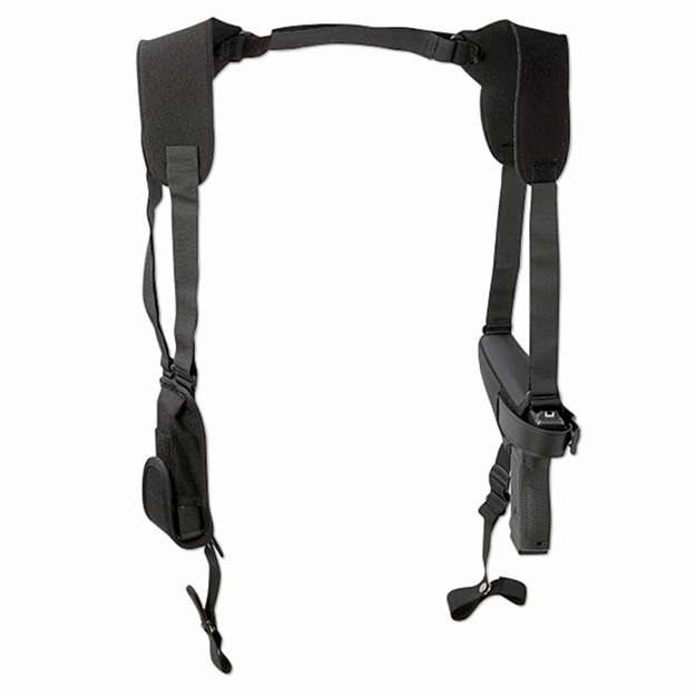 Picture of  Uncle Mike's 77160 Pro-Pak Horizontal Shoulder Holster Shoulder Size 16 Black Nylon Harness Fits Med/Large Semi Autos Fits 3.25-3.75" Barrel Right Hand