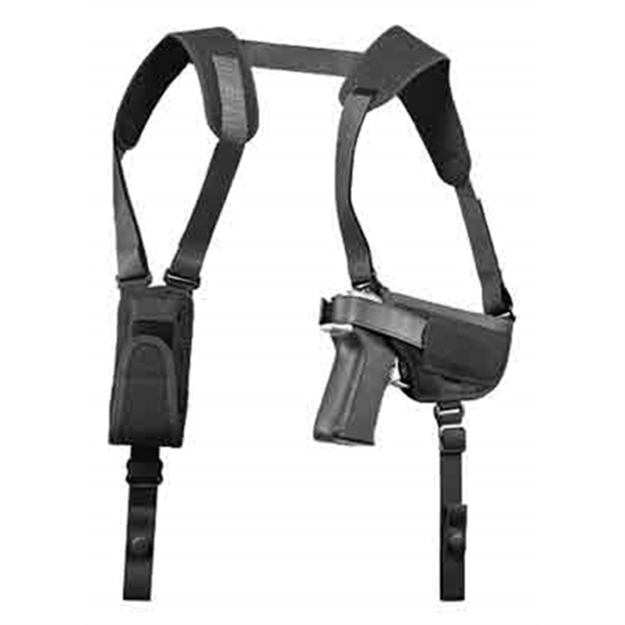 Picture of  Uncle Mike's 77050 Pro-Pak Horizontal Shoulder Holster Shoulder Size 05 Black Nylon Harness Fits Large Frame Pistol Fits 4.50-5" Barrel Right Hand 043699770502