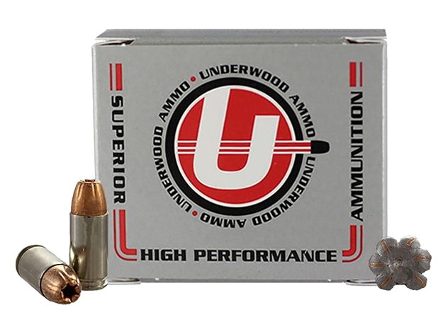 Picture of  Underwood Ammo 114   9Mm 124Gr Jacketed Hollow Point 20 Per Box/10 Case