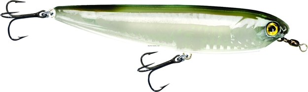 Picture of Unfair Dawgwalker Walk The Dawg Bait, 4.33", 1 Oz, 3X Hooks, Pearl Black, Floating