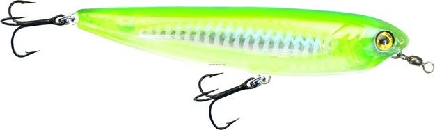 Picture of Unfair Dawgwalker Walk The Dawg Bait, 4.33", 1 Oz, 3X Hooks, Pearl Chartreuse, Floating