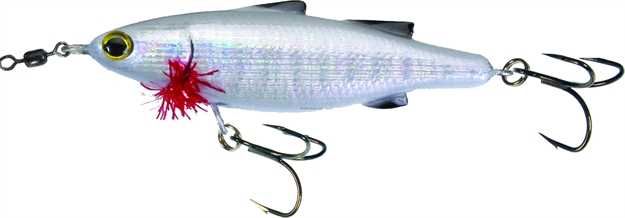 Picture of Unfair Lures Paul's Dinkum Mullet Topwater Twitch/Glide Bait, 3.54", 1/2 Oz, 3X Hooks, Liveglow White, Floating
