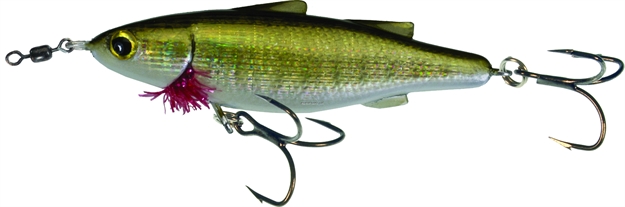 Picture of Unfair Lures Paul's Dinkum Mullet Topwater Twitch/Glide Bait, 3.54", 1/2 Oz, 3X Hooks, Pearl Olive, Floating