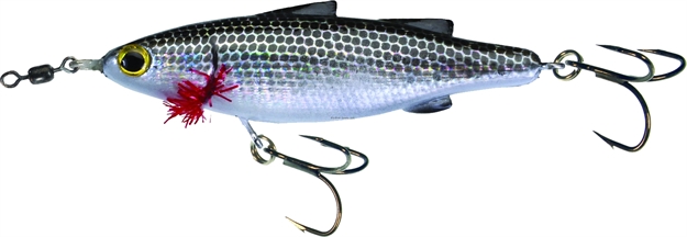 Picture of Unfair Lures Paul's Dinkum Mullet Topwater Twitch/Glide Bait, 4.72", 1 1/4 Oz, 3X Hooks, Pearl Black, Floating