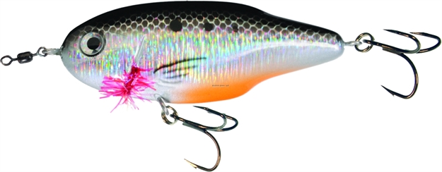 Picture of Unfair Paul's Arrowhead Search Bait, 2 3/4", 1/2 Oz, 3X Hooks, Black Orange, Suspending