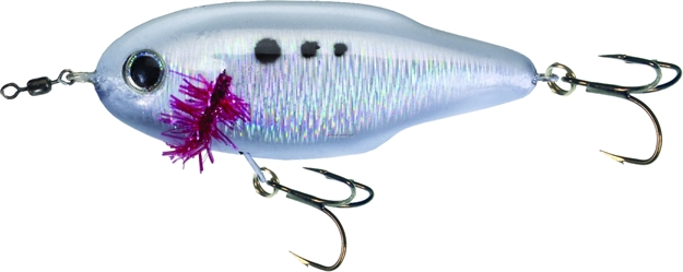 Picture of Unfair Paul's Arrowhead Search Bait, 2 3/4", 1/2 Oz, 3X Hooks, Liveglow White, Suspending
