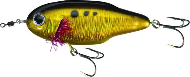 Picture of Unfair Paul's Arrowhead Search Bait, 2 3/4", 1/2 Oz, 3X Hooks, Pearl Gold, Suspending